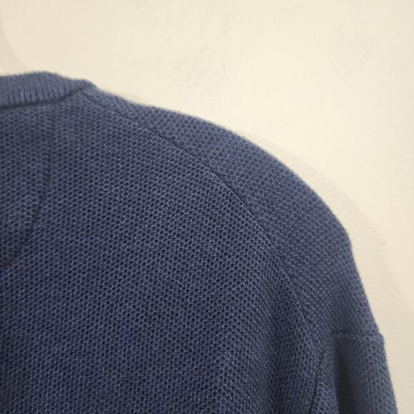 Polo Ralph Lauren textured navy 100% Pima cotton sweater men's size extra large - Picture 7 of 7